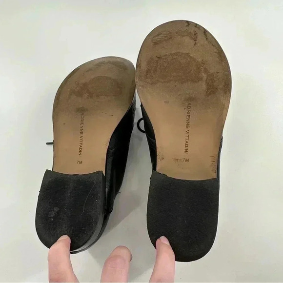 Adrienne Vittadini Biome flats size 7 black faux leather spectator oxfords - Picture 7 of 15